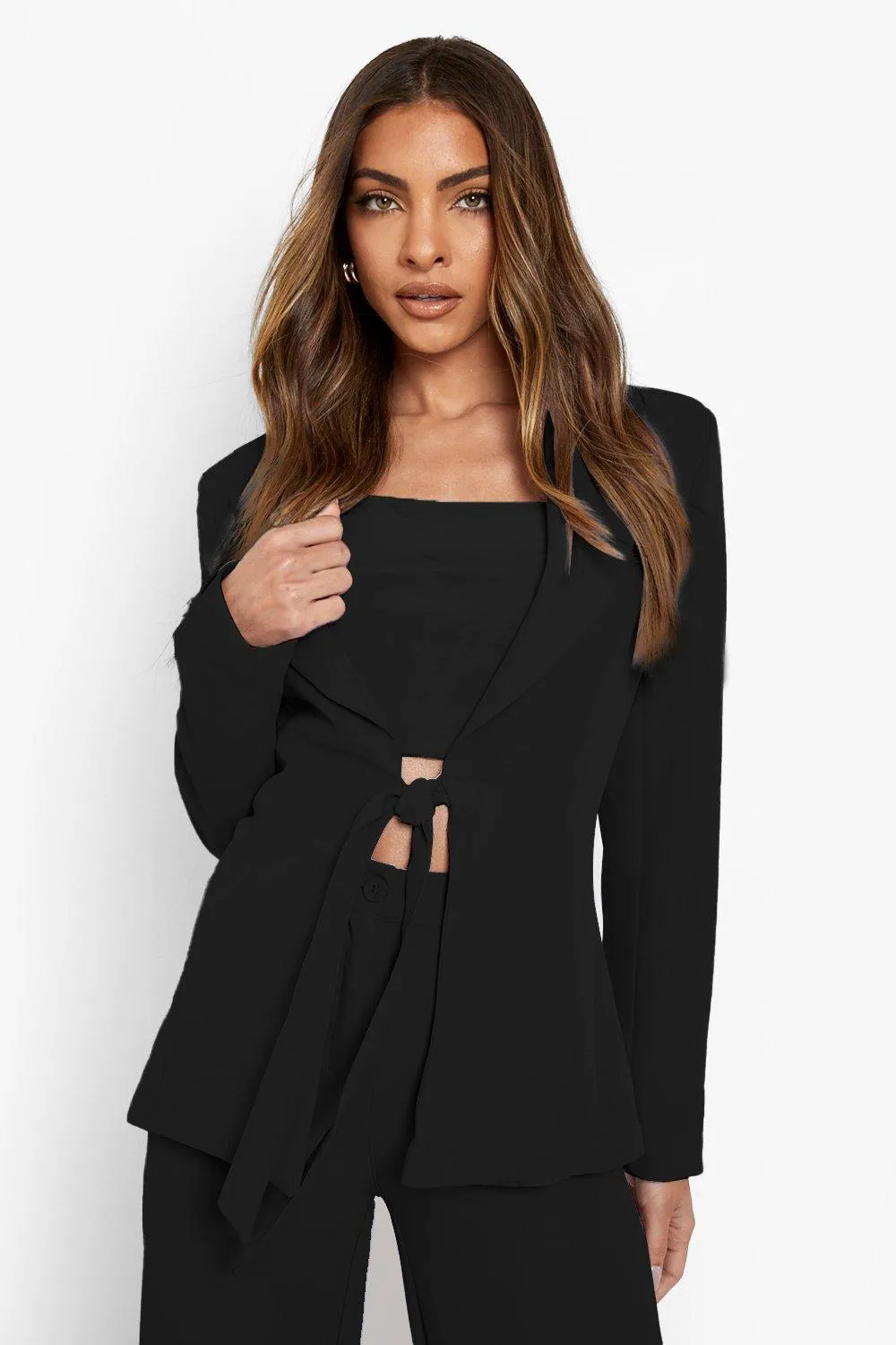 Tailored Plunge Front Blazer